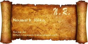 Neumark Réka névjegykártya